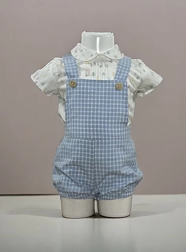 Two-piece set for children, dungarees and blouse, Delfín collection