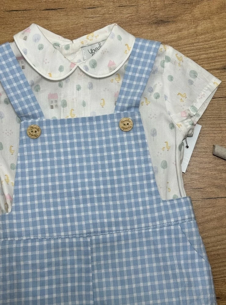 Two-piece set for children, dungarees and blouse, Delfín collection