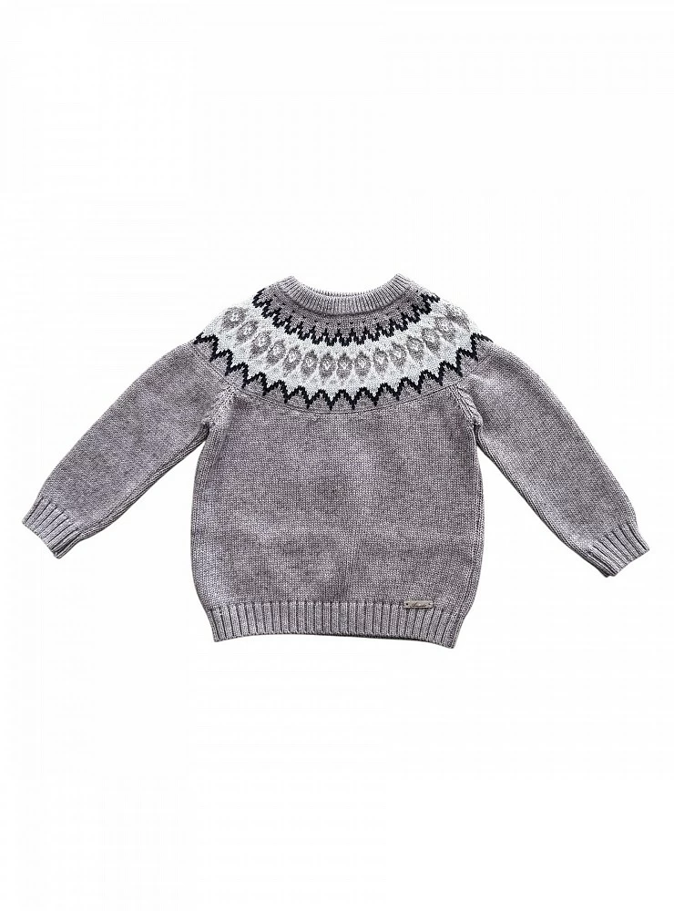 Two-tone jacquard knit sweater, Sherwood model