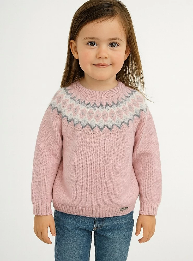 Two-tone jacquard knit sweater, Sherwood model