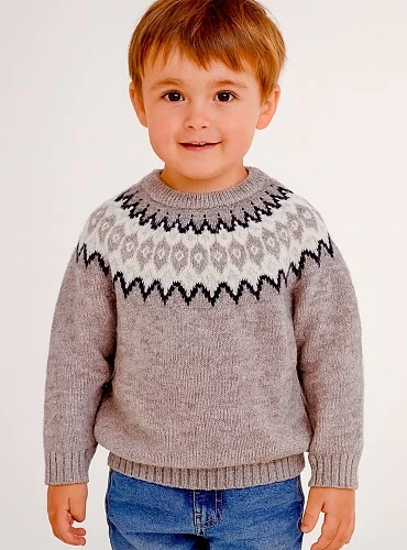Two-tone jacquard knit sweater, Sherwood model