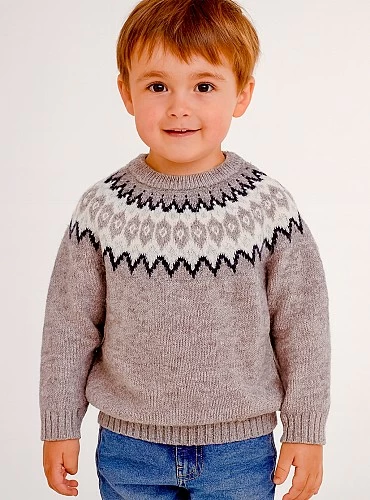 Two-tone jacquard knit sweater, Sherwood model