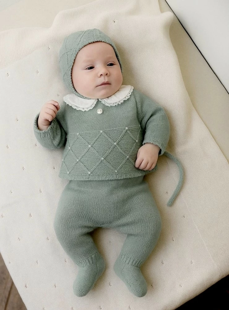 Unisex 3-piece set in green, York collection