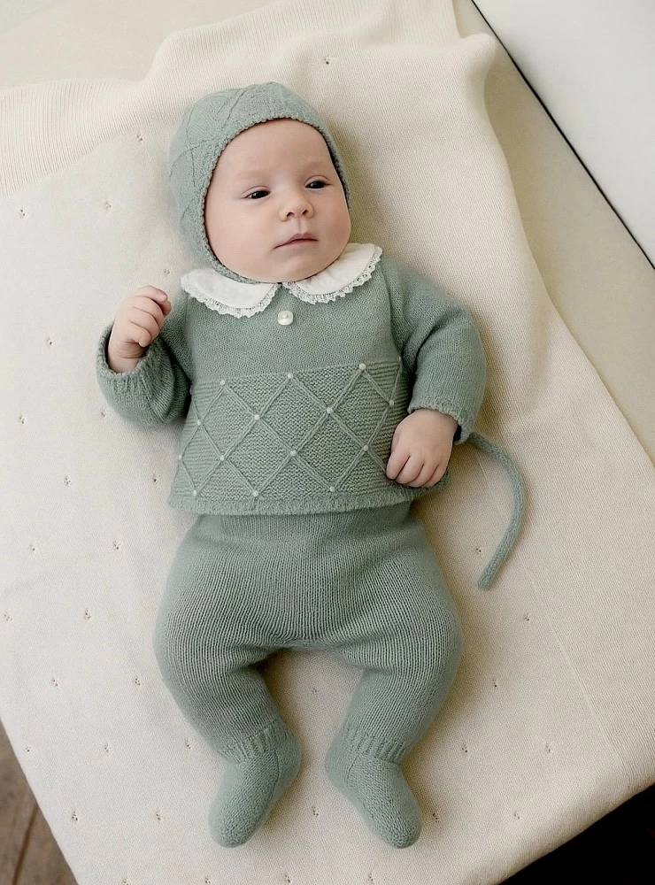 Unisex 3-piece set in green, York collection