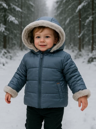 Unisex anorak in powder blue. inside hair