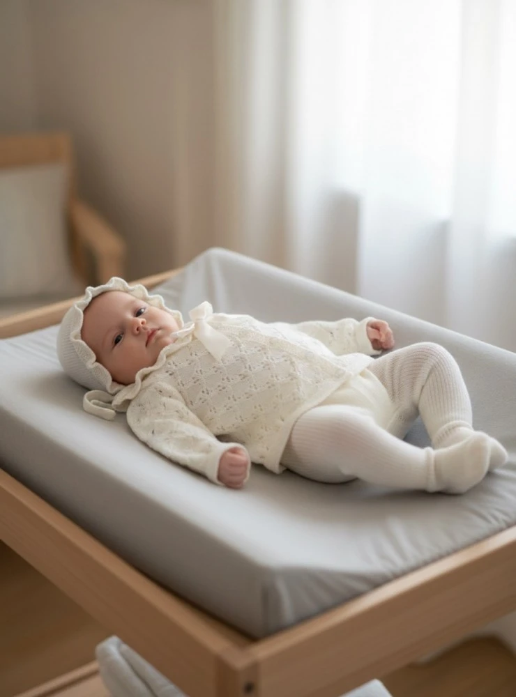 Unisex beige summer knit set