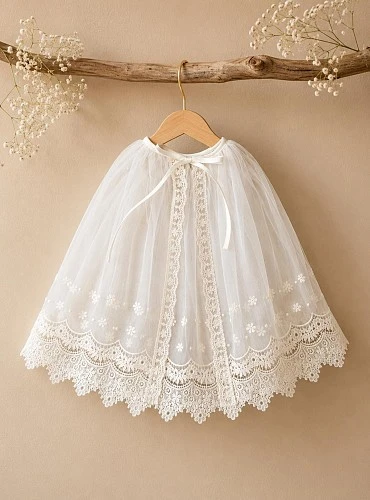 Unisex christening cape. Dawn collection