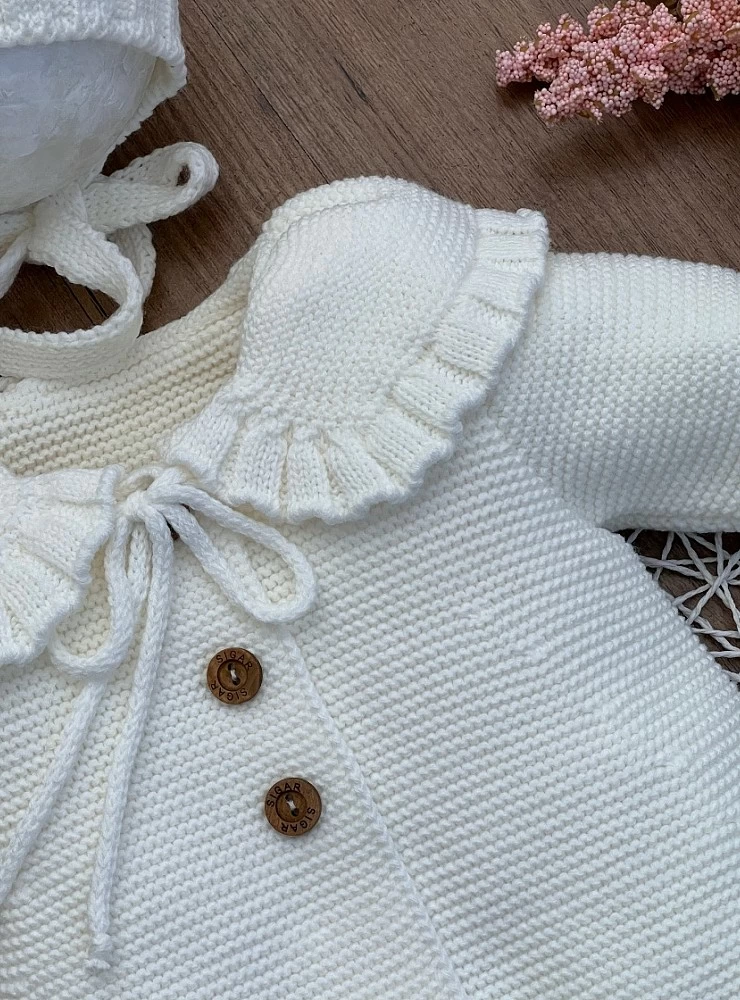 Unisex coat and special bonnet set Baptism or dress