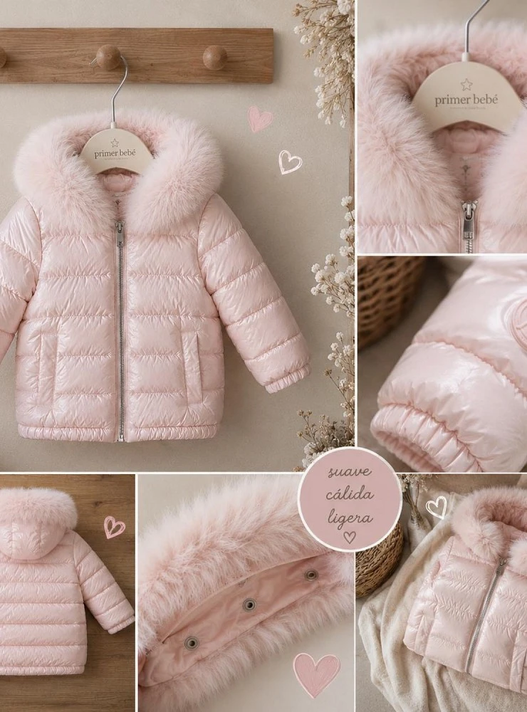 Unisex Down Coat with Detachable Natural Fur