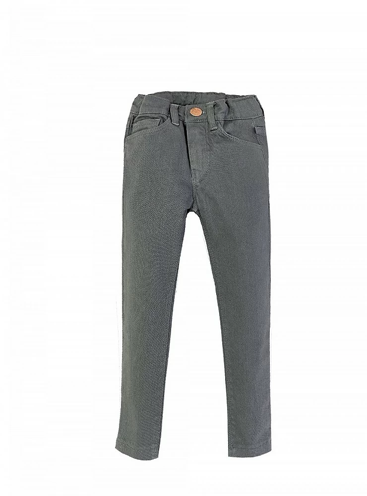 Unisex Gray Canvas Skinny Pants.