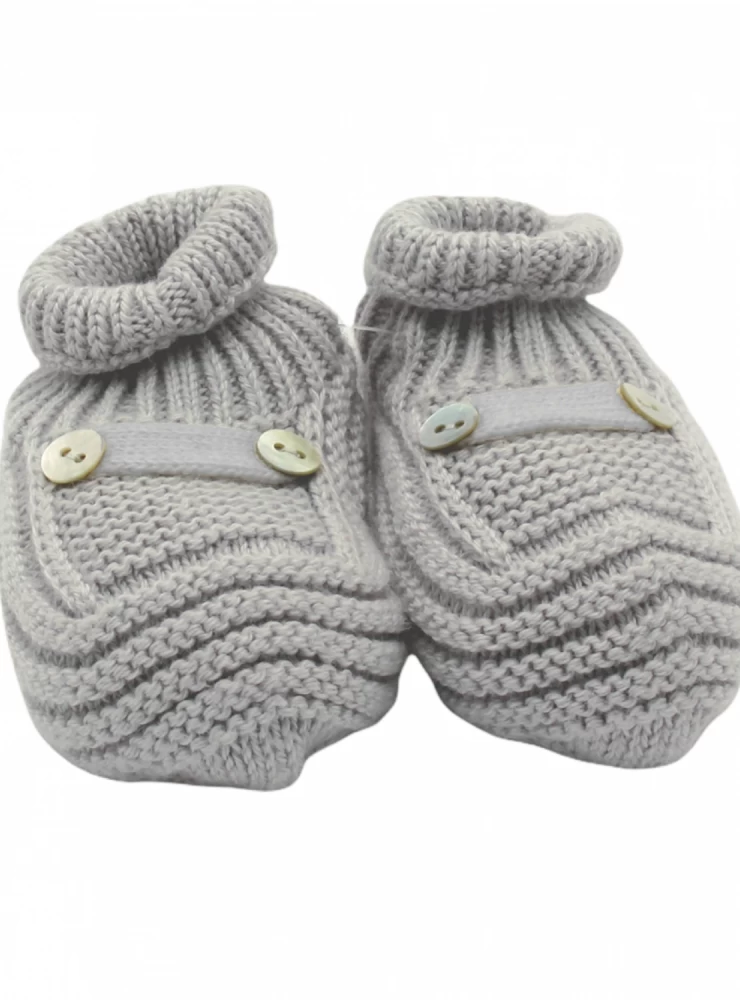 Unisex gray jib knit booties
