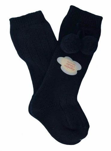 Unisex high ribbed sock with pompom. Various colors. Condor O-Winter