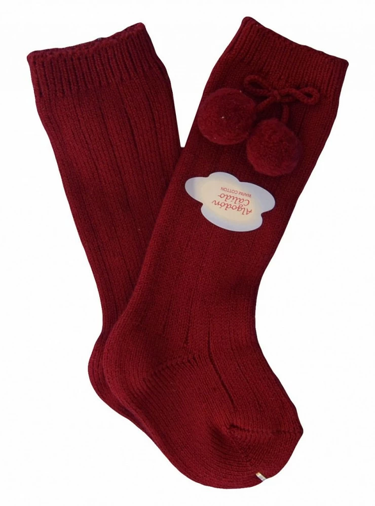 Unisex high ribbed sock with pompom. Various colors. Condor O-Winter