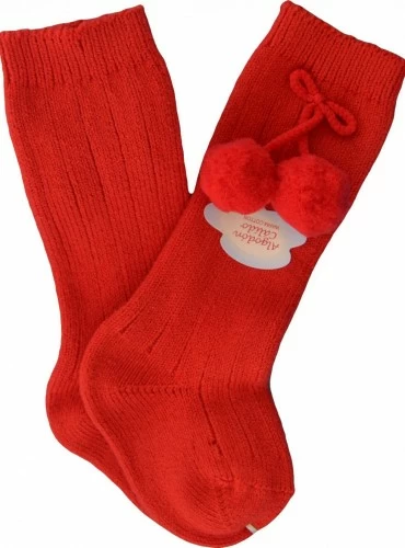 Unisex high ribbed sock with pompom. Various colors. Condor O-Winter