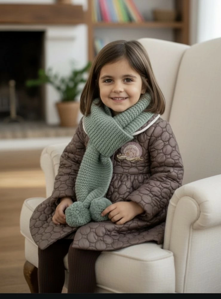 Unisex knitted scarf with tassels