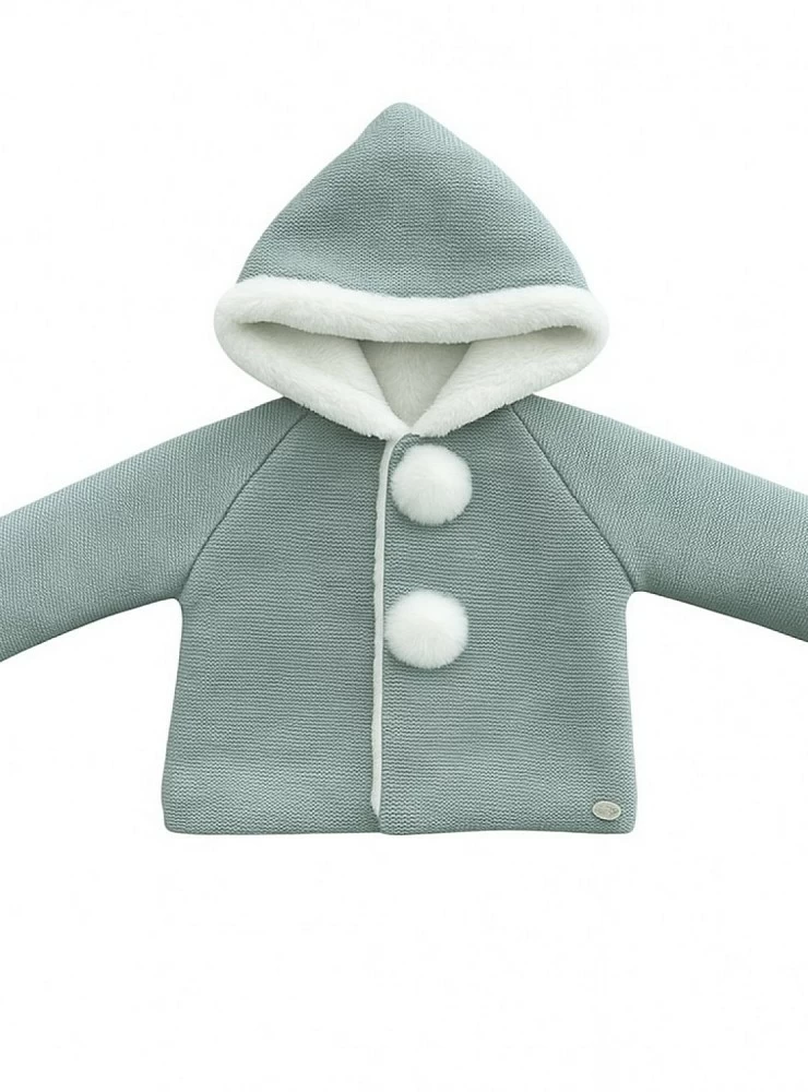 Unisex knitted trench coat with fur inside