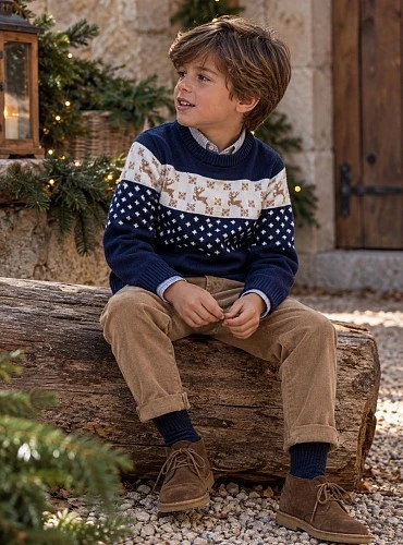 Unisex navy blue reindeer sweater