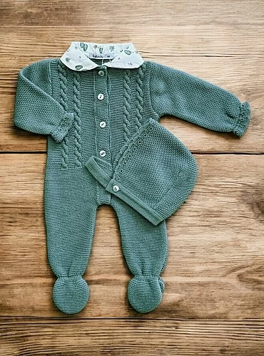Unisex romper and bonnet set, Fiordo collection
