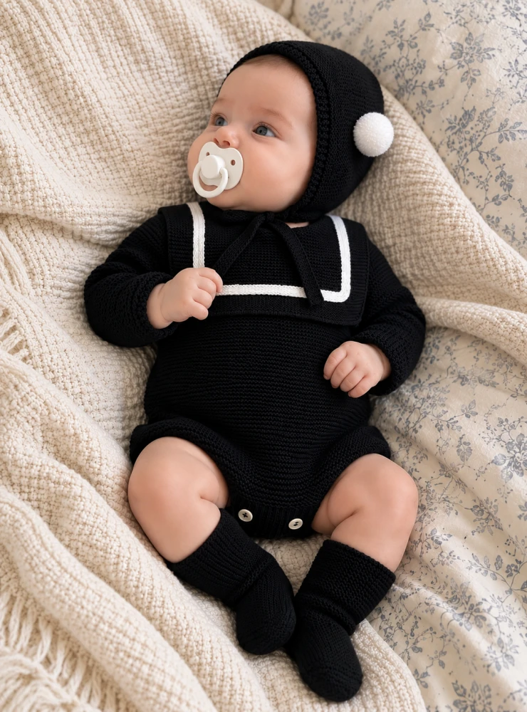 Unisex romper and hat set in two colors