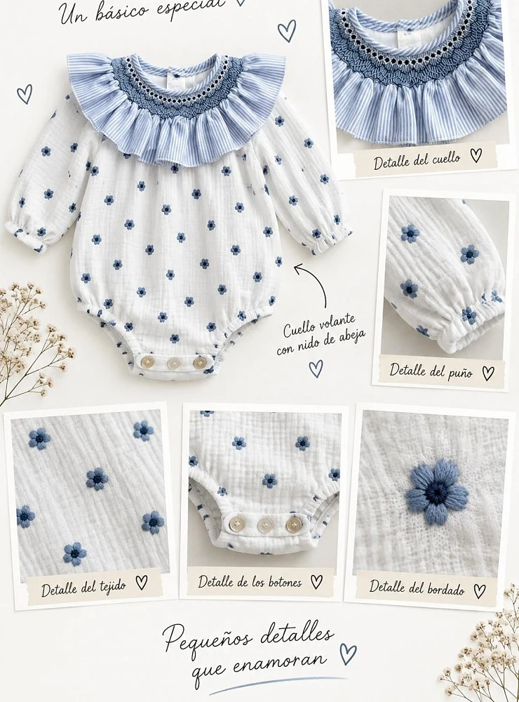 Unisex Romper, Snowflake Collection