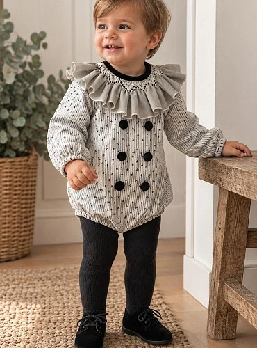 Unisex romper with detailed collar – Azabache Collection