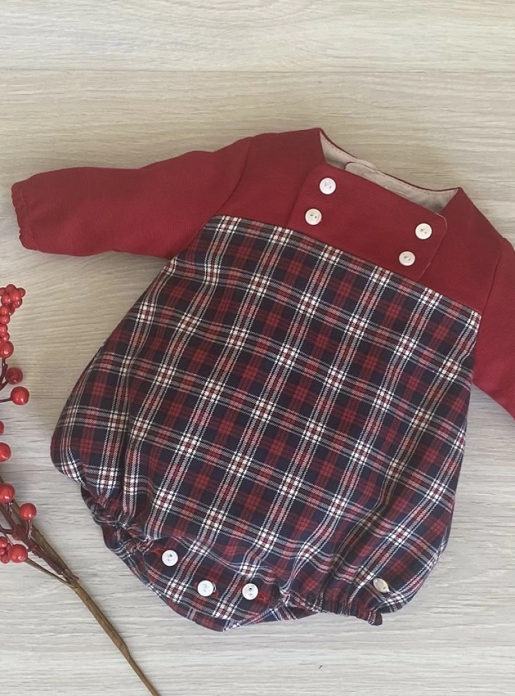 Unisex romper with Scottish box Ninfa Collection