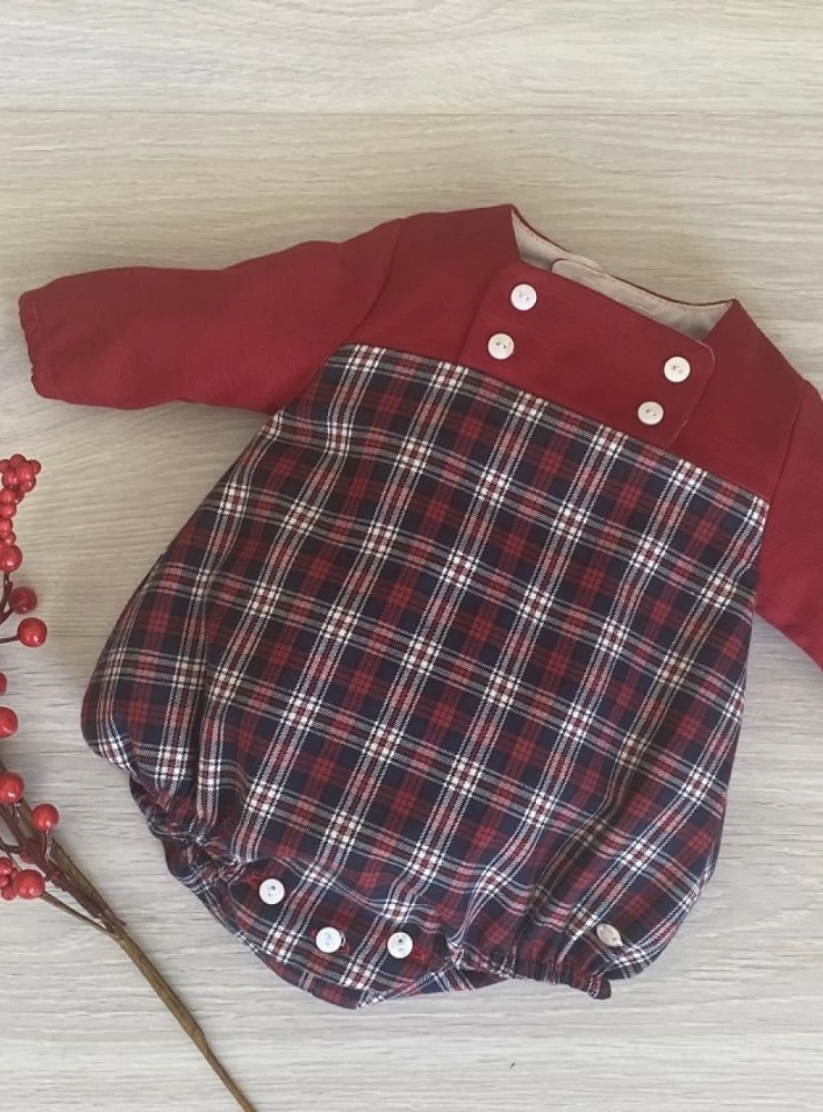 Unisex romper with Scottish box Ninfa Collection