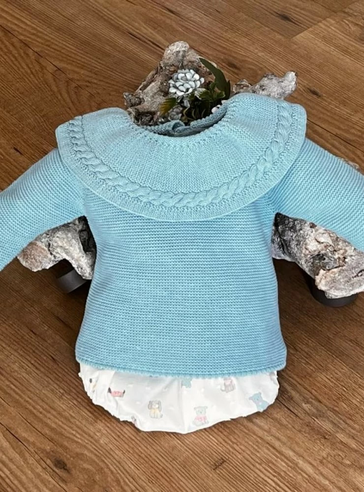 Unisex set in knit and fabric. Mint Collection