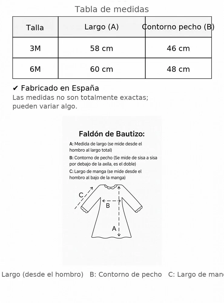 Unisex set of skirt and embroidered tulle hood. 3 and 6 months