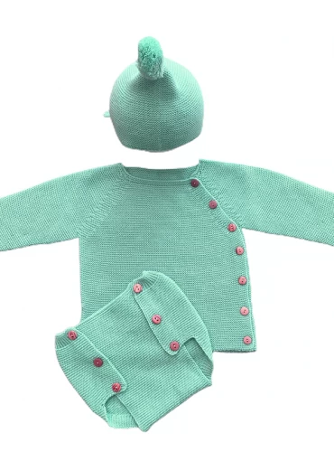 Unisex sweater with briefs and hat set. Two colors
