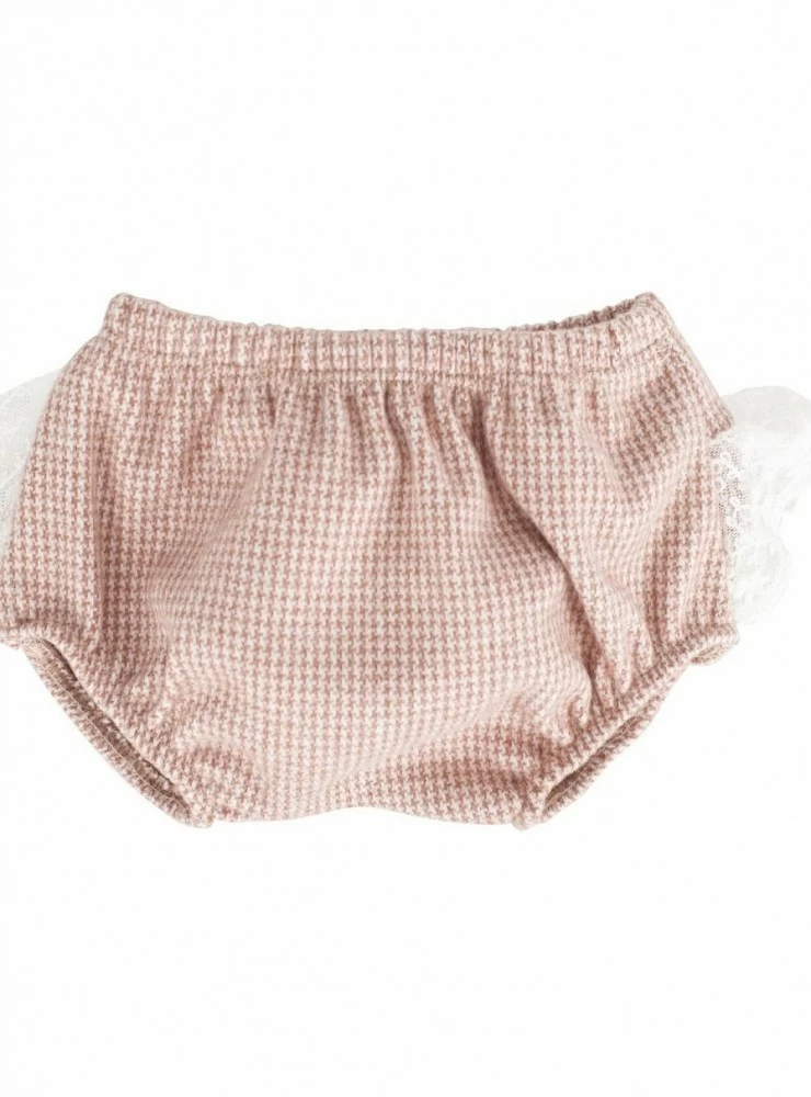 Unisex viella chiffon in houndstooth with lace