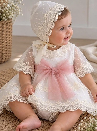 Valentina Collection 3-Piece Baby Girl Christening Outfit