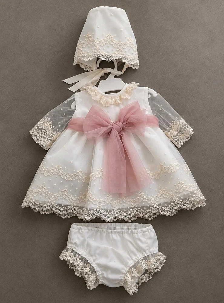 Valentina Collection 3-Piece Baby Girl Christening Outfit