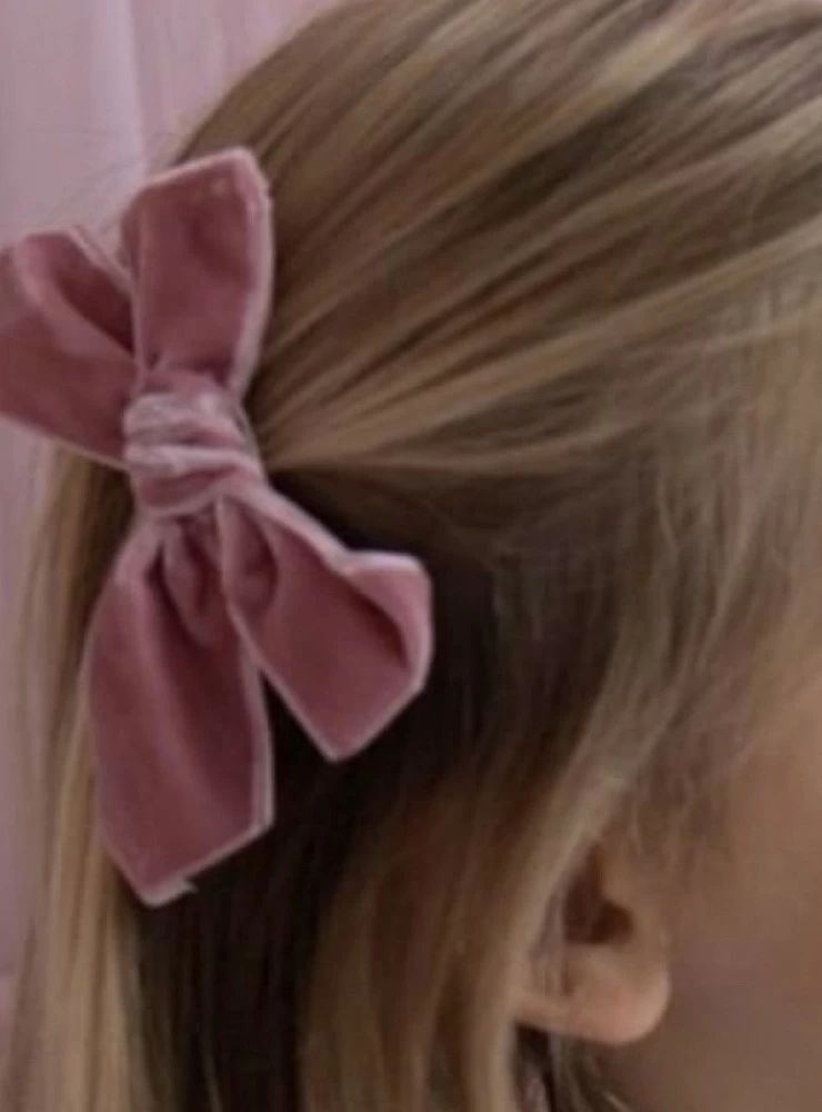 Velvet bow clip in various colors