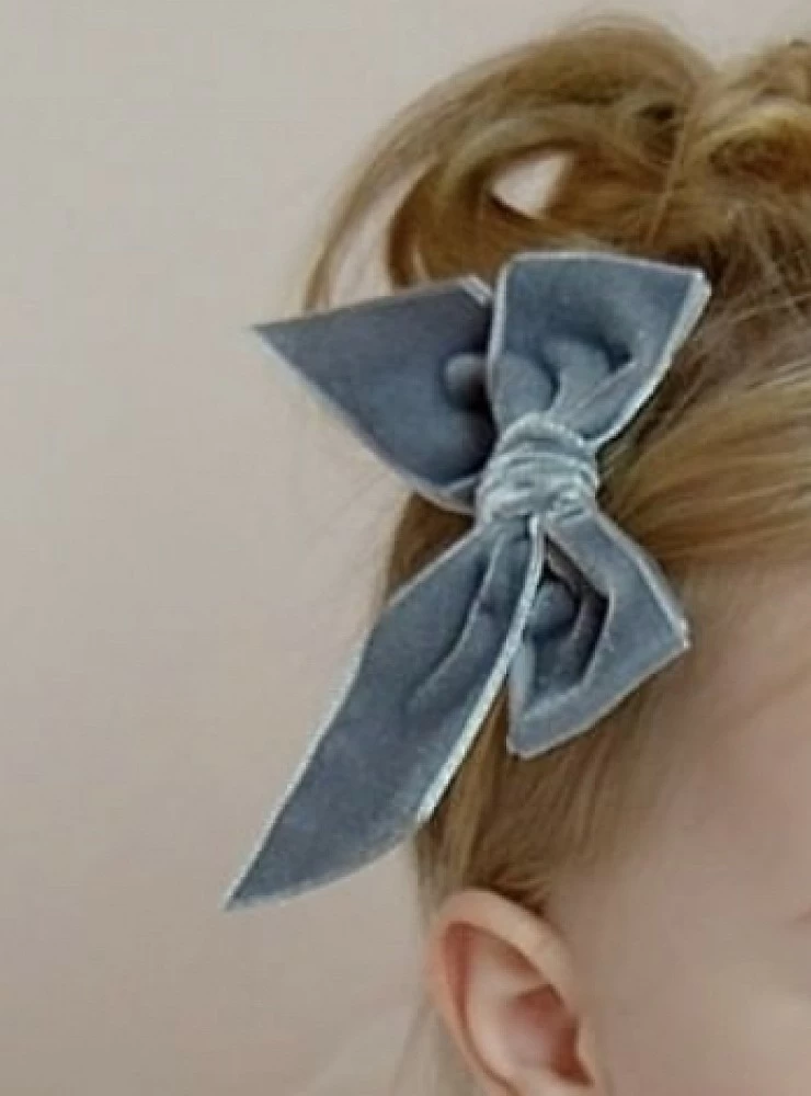 Velvet bow clip in various colors