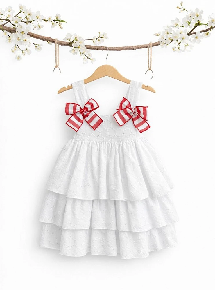 Vestido batista bordada colección Lazos