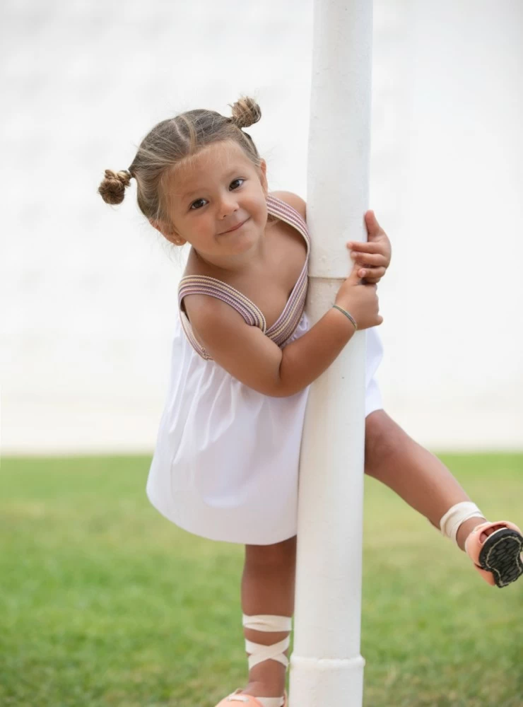 Vestido blanco colección Mint Green de Eve Children