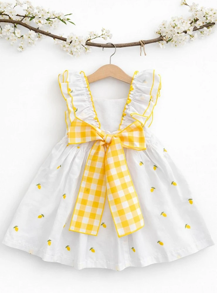 Vestido blanco y amarillo colección Limones