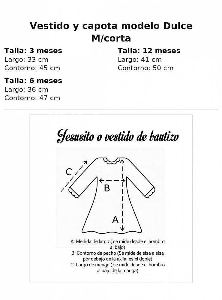 Vestido con Capota para Bebé Niña en Lino Colección Dulce