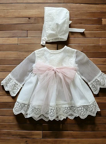 Vestido con Capota para Bebé Niña en Organza Edición Limitada