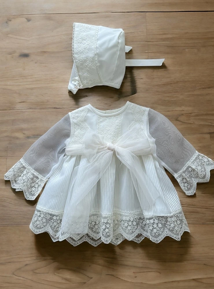 Vestido con Capota para Bebé Niña en Organza Edición Limitada