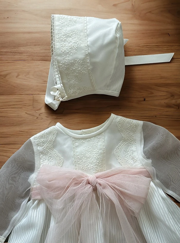 Vestido con Capota para Bebé Niña en Organza Edición Limitada