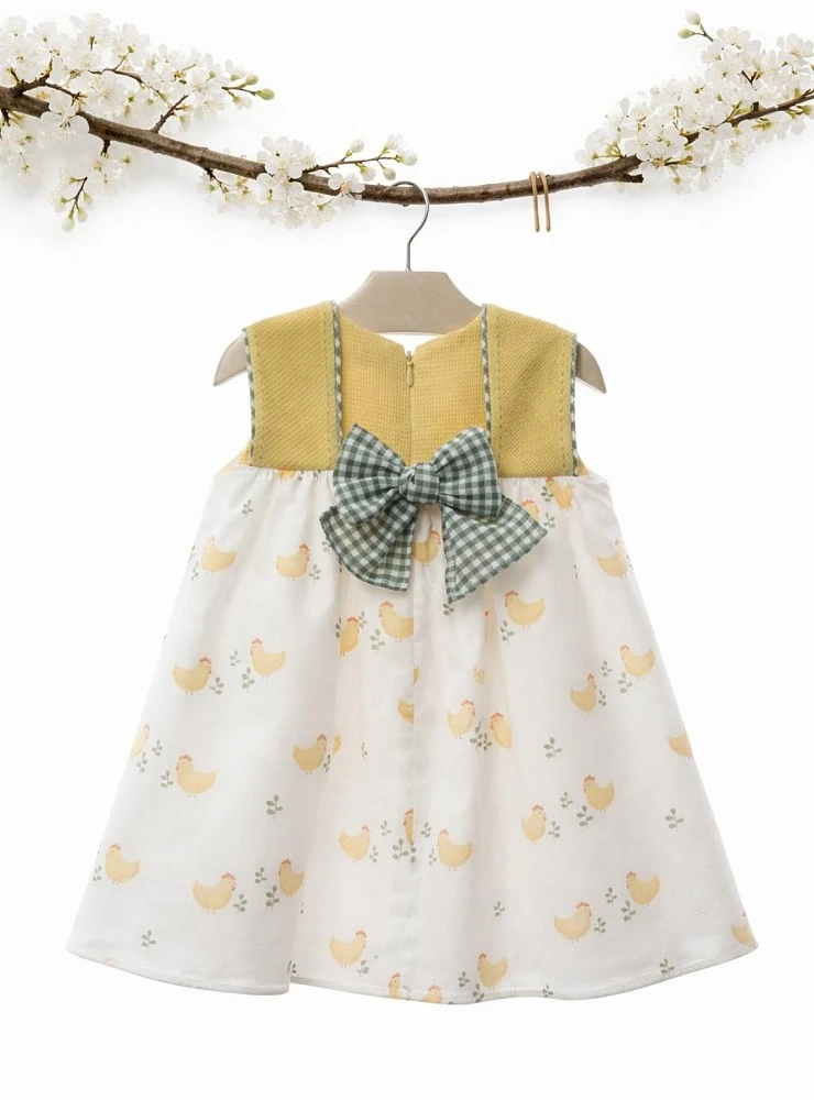 Vestido con gallinitas colección Anfora