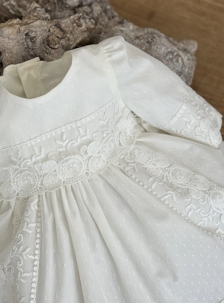 Vestido de ceremonia para bebé con capota colección Luna