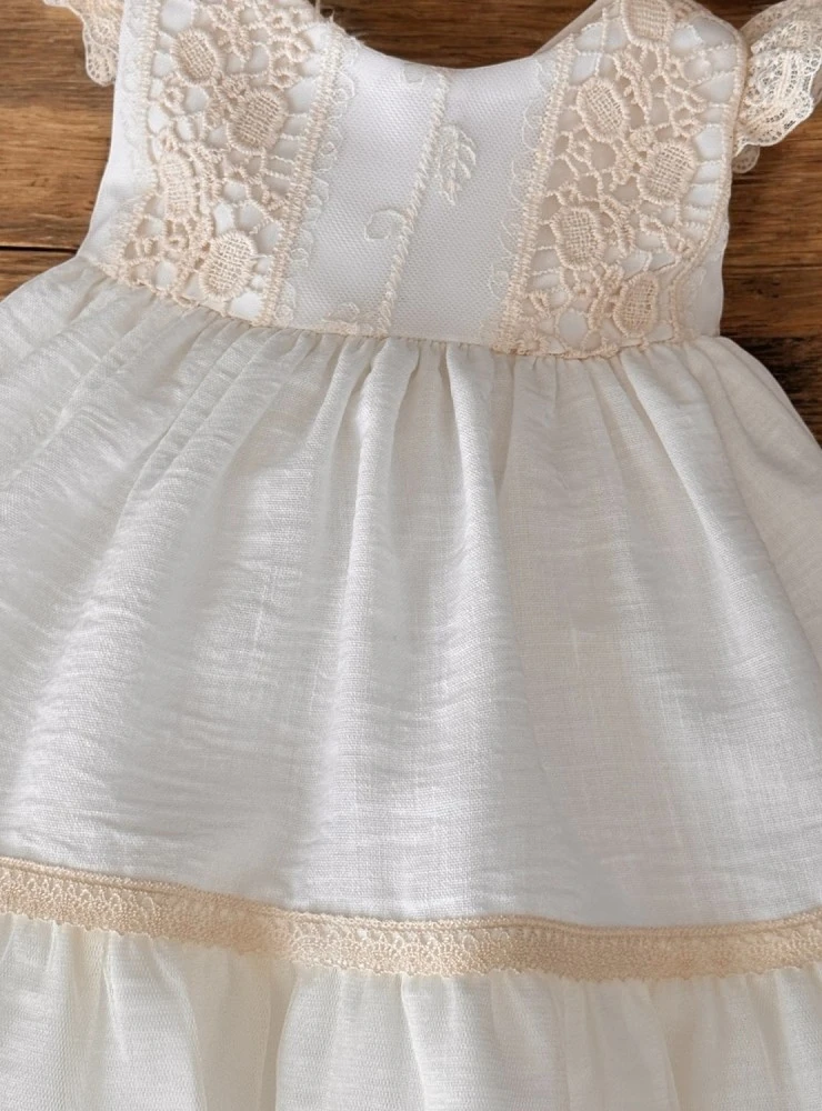 Vestido de ceremonia para bebé en bambula de lino | Colección Cher