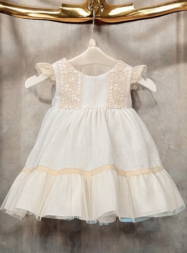Vestido de ceremonia para bebé en bambula de lino | Colección Cher