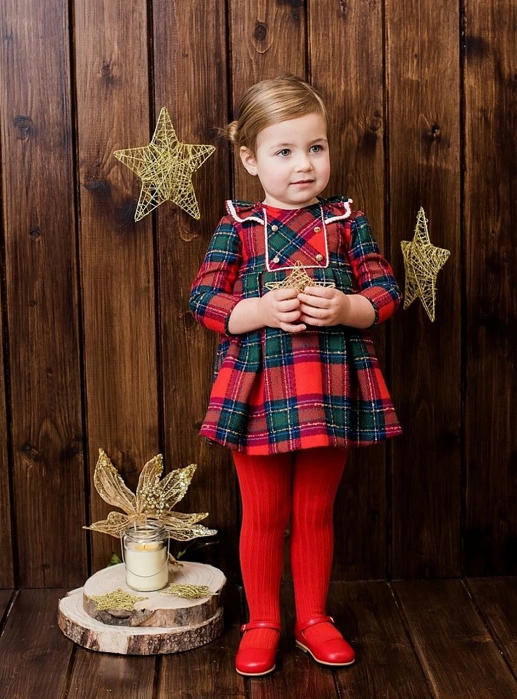 Vestido de cuadros marca Foque. Colección abetos