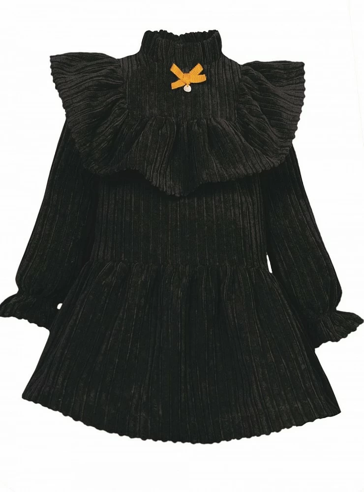 Vestido de pana negra colección Casilda