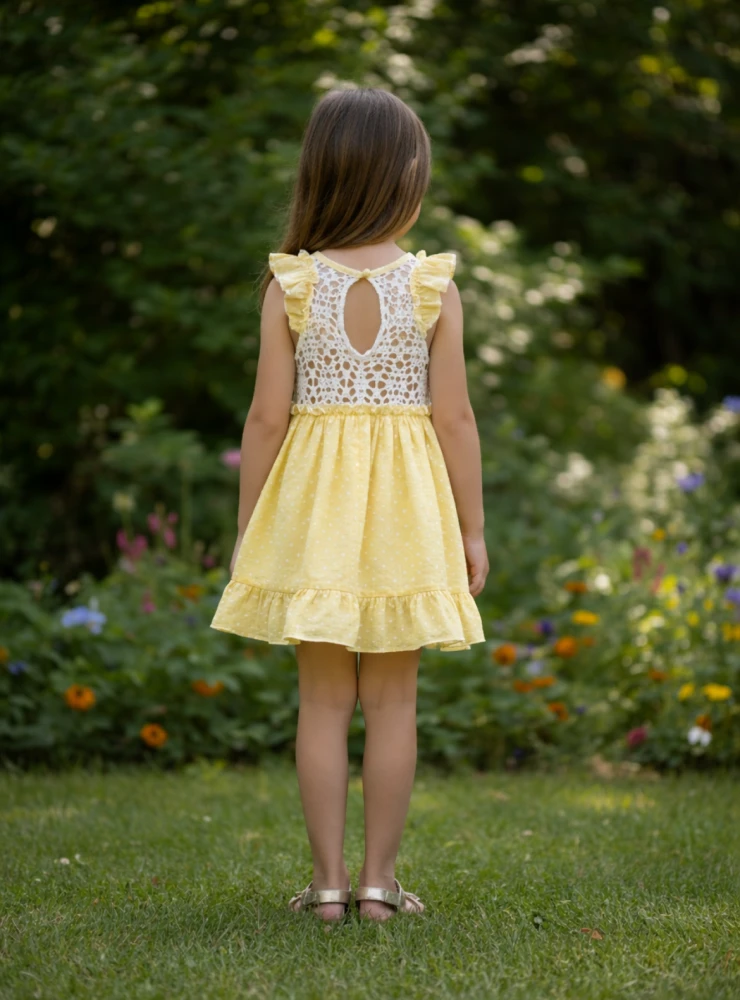 Vestido de plumeti amarillo colección Pretty
