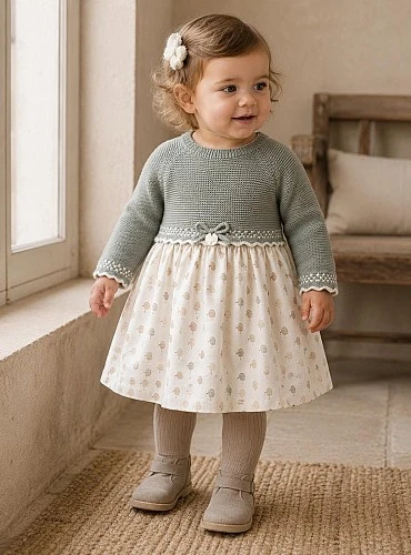 Vestido de punto y viella colección Aller
